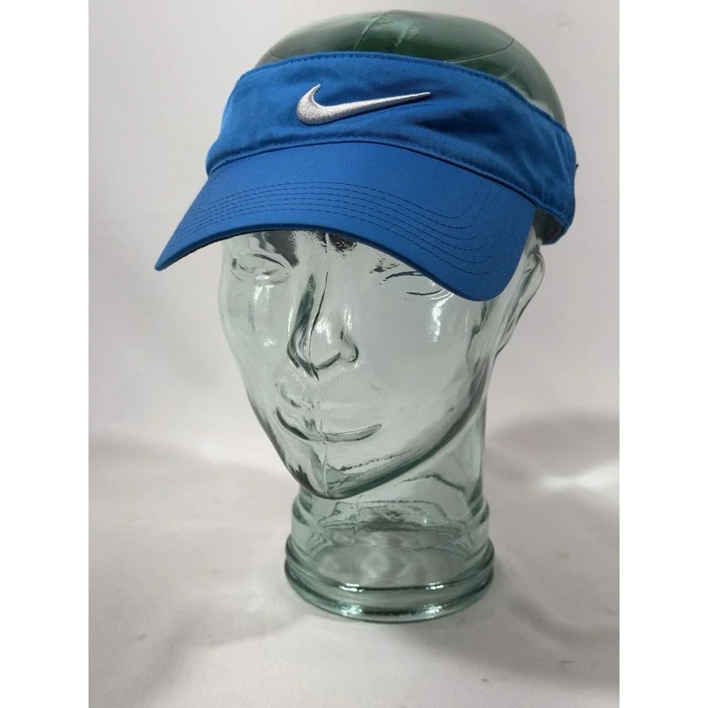 Nike Golf Visor Blue Swoosh Victory Preppy Country Club Adjustable Hat
